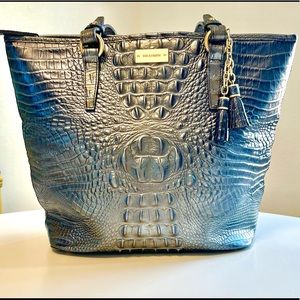 Brahmin Asher Tote Bag. Blue iridescent.